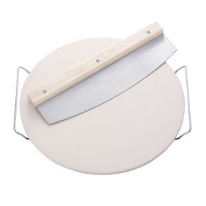 Leifheit Ronda de cerámica para pizza con bandeja de transporte y grandes Slicer, Round, Gris