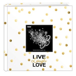 Pioneer Photo Albums EV-246/L Golden Dots Live Laugh Love 200 pkt 4x6 Pocket, Gold