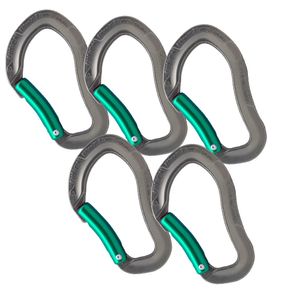 Fusion Climb Techno Zoom Bent Puerta mosquetón ergonómico Gray/Turqoise 5-Pack