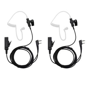 GoodQbuy - Juego de 2 tapas de 2 pines para tubos acústicos de vigilancia, micrófono para Kenwood Quansheng TYT BAOFENG UV5R 666S 888S Retevis H-777 2