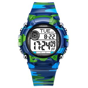 Reloj infantil de pulsera, de camuflaje en 7 colores intermitentes, 3 alarmas, resistente al agua, de Azland