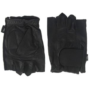 ShaF Internacional de los hombres fingerless de piel guante, XL, Negro