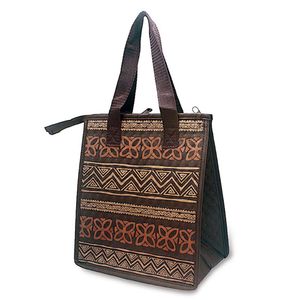 Hawaiano aislados bolsa de almuerzo tapa café