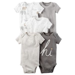 Carter's paquete de 5 monos coloridos para bebés pequeños, 6 meses
