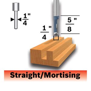 Bosch 85221 MC 1/4 in. Doble flauta recta Router Bit con punta de carburo