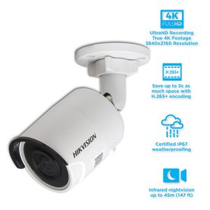 Hikvision DS-2CD2083G0-I - Cámara de fotos ultraHD IR, 0.157 in, 8 MP, resistente a la intemperie, 0.157 in, IP67