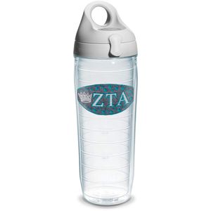 tervis Zeta Tau Alfa fraternidad Botella de agua con tapa, 24 oz, transparente