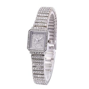 MINILUJIA - Relojes de pulsera de cuarzo para mujer, analógicos, artificiales, brillantes, con esfera cuadrada