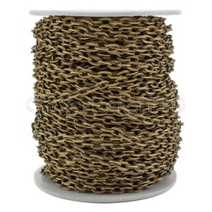 cleverdelights Cable Carrete Cadena – 100 pies de – Color de bronce antiguo – 4 x 6 mm Link – Rolo Cadena Bulk Roll