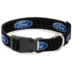 BUCKLE-DOWN "Ford ovalado repetir collar de gato W/texto", 1/2" X 9 – 15"/grande