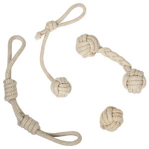 Franklin Pet Supply perro juguetes de cuerda Natural Co. – Paquete de 4 – cáñamo – Jugar con él – Tug of War – Dentición para perro – cachorro Mastica