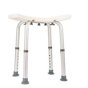 Healthline Trading Banco de baño regulable de altura, ligero compacto y pequeño silla para ducha, con asiento antideslizante, color blanco