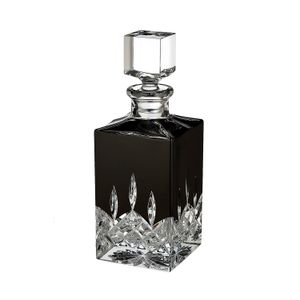 Waterford Lismore Decantador de vidrio cuadrado, color negro, ninguno , Negro