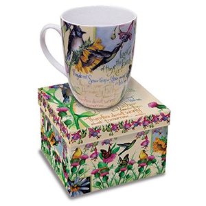 12 oz Taza de café de cerámica con Biblia verso Matthew 6: Pájaros 26 en caja de regalo.