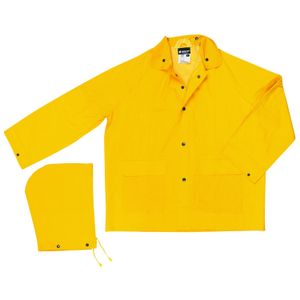 MCR Safety 200jxl Classic PVC/Poliéster chamarra con capucha desmontable,, talla XL), color amarillo