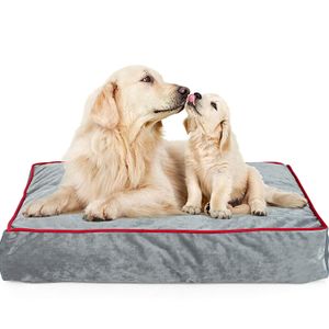Cama ortopédica de espuma viscoelástica para perro y funda antideslizante impermeable antimicrobiana