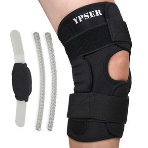 Ypser - Rodillera con bisagras, soporte abierto para rótula con estabilizadores laterales para alivio del dolor en las articulaciones, recuperación de