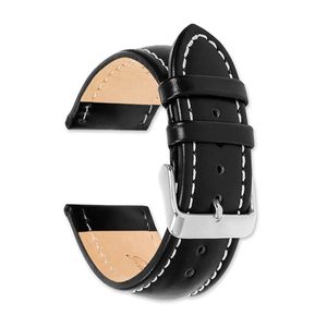 deBeer Breitling Style - Correa para reloj de piel curtida al aceite, varios colores y anchos (negro, marrón o habana) (0.551 in, 0.630 in, 0.709 in,