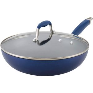 Anolon 84612 sartén de aluminio anodizado duro de 12 pulgadas, color índigo