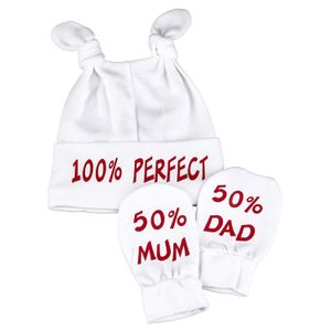 Spoilt Rotten – 100% perfecta Nudo sombrero & 50% mamá y 50% Dad Scratch Mits – Set