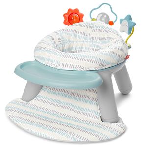 Skip Hop - Silla de bebé con forro plateado, asiento de piso 2 en 1 y asiento de actividad infantil