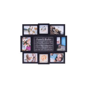 Malden International Designs Marco grande para collage de fotos, 8 opciones, 6-4 x 6 y 2-4 x 4, negro