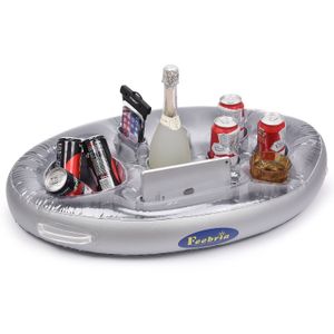 Feebria - Soporte flotante para bebidas, diseño de flotadores con 4 agujeros para piscina, divertido, fiesta (tamaño superior)