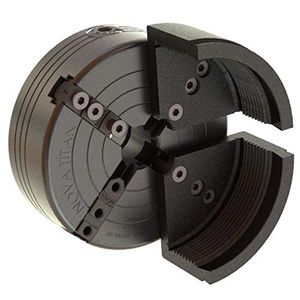 Nova 13060 5" Titan 3 III Chuck 1 – 1/4" X 8tpi hilo directo con Nova 13020 5" Powergrip Mandíbulas