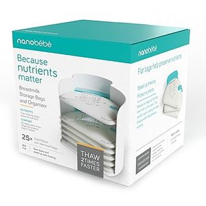 nanobebe 25-Pack leche materna bolsas de almacenamiento y organizador