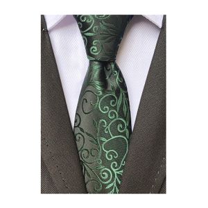 Corbata de boda para hombre de tejido jacquard, patrón de lujo, delgada, de 3.15 pulgadas