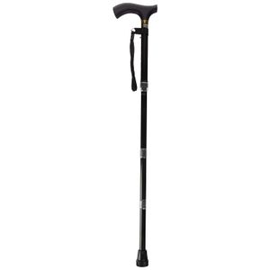 Palos de interruptor de aluminio ajustable plegable caña y bastón de caminar se pliega y se ajusta de 32 a 37 pulgadas, negro