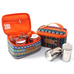 FantasyDay Juego de 6 especias Shaker con funda giratoria condimento botella barbacoa de especias tarro sal/azúcar/especias/molinillo de pimienta/coct