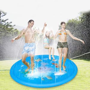 AHCSMRE - Alfombrilla para aspersor y salpicaduras de 68 pulgadas de diámetro, divertido spray de verano, juguetes hinchables, juguetes de agua al air