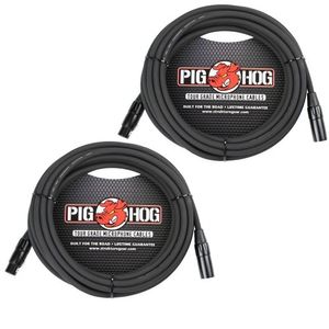 Pig Hog XLR 25 foot 2 Pack Tour Grade Micrófono Cables