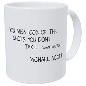 wampumtuk You Miss 100% de las tomas que no tomar, Michael Scott Comillas, 11 ounces divertida taza de café