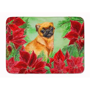 Caroline 's Treasures pequeño Brabant Griffon Poinsettias alfombrilla de piso, 19" x 27", multicolor