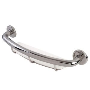 CSI bathware bar-cl18 – 100-po-white Grab Bar con Champú estante, Plata