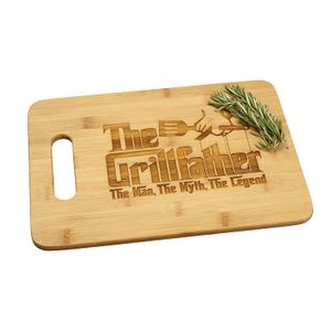 grillfather Grill Padre grabado Madera de Bambú tabla de cortar con asa Funny Padrino Película Gfit para el día del padre