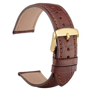 WOCCI - Correa de repuesto para reloj de pulsera de piel con relieve de cocodrilo, 0.709 in, 0.748 in, 0.787 in, 0.827 in, 0.866 in