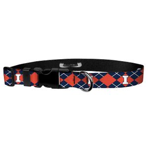 Moose Pet Wear Dog Collar – University Illinois Adjustable Pet Collars, Made in The USA – 1 Inch Wide
