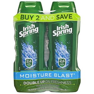 Irish Spring Moisture Blast Hidratante para lavado corporal - 18 onzas líquidas (paquete de 2)