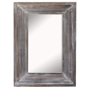 Barnyard Designs - Espejo de pared decorativo, rústico, envejecido, marco de madera natural, vertical, para colgar, decoración de pared, 36.0 x 24.0 i