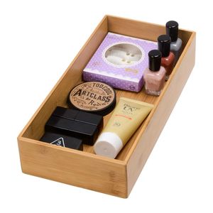 Caja de almacenamiento organizador de cajones de bambú