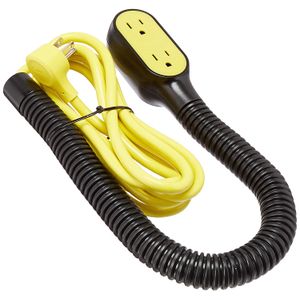 Quirky Prop Power Pro Wrap Around 9-foot Extension Cord, Negro, 3 enchufes