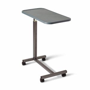 Medline - Mesita de noche ajustable con ruedas, ideal para uso hospitalario o en casa como bandeja de cama, mesa compuesta.