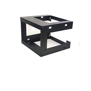 6U - Soporte de pared con marco abierto para equipos de servidor de 19 pulgadas, rosca de 17.7 in de profundidad, color negro (6U)