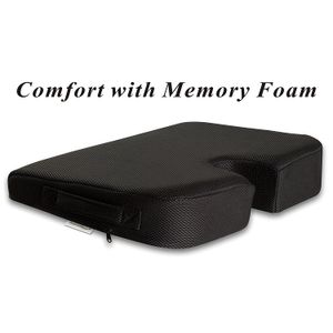 TravelMate almohadón firme mediano/grande para asiento (tamaño: 17" x 13" x 3") Color: Negro)