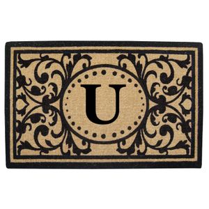 Creative Acentos Monogrammed H Heritage Heavy Duty coco Mat, 30" x 48"