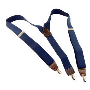 Retenciones oscuro azul del océano Y-back Casual Series Suspender W/Clip de plata