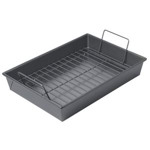 Chicago Metallic juego de fuentes para horno poco profundas, para galletas, antiadherentes, profesionales, con charola para cocina, de 13 in x 9 in